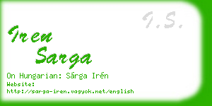 iren sarga business card